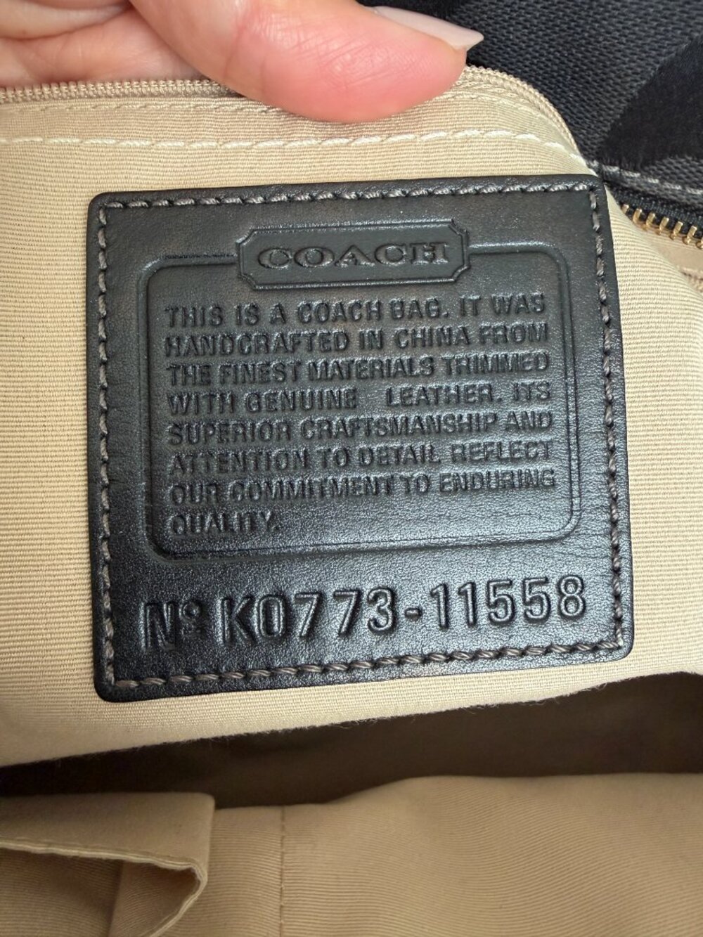 Coach Hamptons Legacy Madeleine Black Signature Canvas Tote Bag (Style: 11558) - Picture 8 of 12